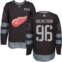 Youth Detroit Red Wings Tomas Holmstrom Black 1917-2017 100th Anniversary Jersey - Authentic