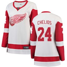 Women's Fanatics Branded Detroit Red Wings Chris Chelios White Away Jersey - Breakaway