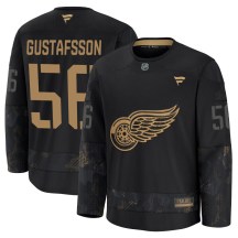 Youth Fanatics Detroit Red Wings Erik Gustafsson Black 2024 Military Appreciation Practice Jersey - Premium Youth Fanatics Detroit Red Wings Erik Gustafsson Black 2024 Military Appreciation Practice Jersey - Premium