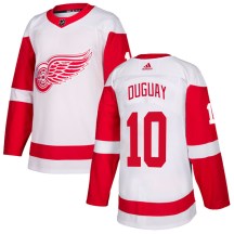 Youth Adidas Detroit Red Wings Ron Duguay White Jersey - Authentic