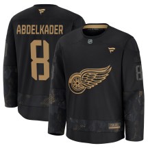 Men's Fanatics Detroit Red Wings Justin Abdelkader Black 2024 Military Appreciation Practice Jersey - Premium Men's Fanatics Detroit Red Wings Justin Abdelkader Black 2024 Military Appreciation Practice Jersey - Premium
