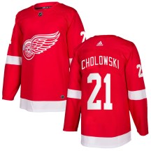 Youth Adidas Detroit Red Wings Dennis Cholowski Red Home Jersey - Authentic