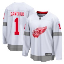 Youth Fanatics Branded Detroit Red Wings Terry Sawchuk White 2020/21 Special Edition Jersey - Breakaway