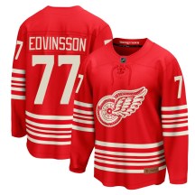 Men's Fanatics Detroit Red Wings Simon Edvinsson Red Centennial Jersey - Breakaway Men's Fanatics Detroit Red Wings Simon Edvinsson Red Centennial Jersey - Breakaway
