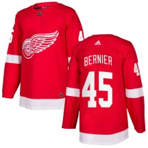 Men's Adidas Detroit Red Wings Jonathan Bernier Red Home Jersey - Authentic