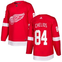Men's Adidas Detroit Red Wings Jake Chelios Red Home Jersey - Authentic