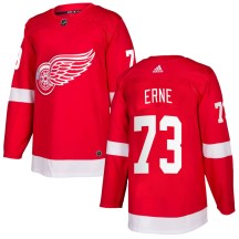 Men's Adidas Detroit Red Wings Adam Erne Red Home Jersey - Authentic