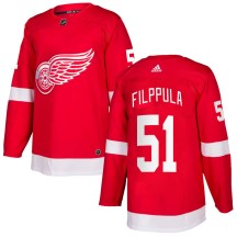 Men's Adidas Detroit Red Wings Valtteri Filppula Red Home Jersey - Authentic