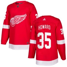 Men's Adidas Detroit Red Wings Jimmy Howard Red Home Jersey - Authentic