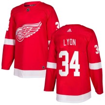 Men's Adidas Detroit Red Wings Alex Lyon Red Home Jersey - Authentic