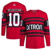 Men's Adidas Detroit Red Wings Alex Delvecchio Red Reverse Retro 2.0 Jersey - Authentic