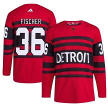 Men's Adidas Detroit Red Wings Christian Fischer Red Reverse Retro 2.0 Jersey - Authentic