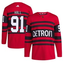 Men's Adidas Detroit Red Wings Curtis Hall Red Reverse Retro 2.0 Jersey - Authentic