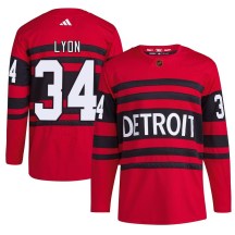 Men's Adidas Detroit Red Wings Alex Lyon Red Reverse Retro 2.0 Jersey - Authentic