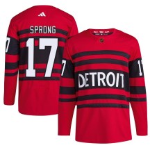 Men's Adidas Detroit Red Wings Daniel Sprong Red Reverse Retro 2.0 Jersey - Authentic
