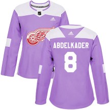 Women's Adidas Detroit Red Wings Justin Abdelkader Purple Hockey Fights Cancer Practice Jersey - Authentic