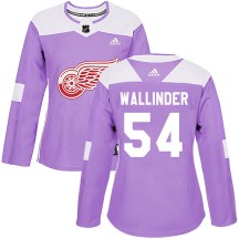 Women's Adidas Detroit Red Wings William Wallinder Purple Hockey Fights Cancer Practice Jersey - Authentic Women's Adidas Detroit Red Wings William Wallinder Purple Hockey Fights Cancer Practice Jersey - Authentic