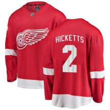 Youth Fanatics Branded Detroit Red Wings Joe Hicketts Red Home Jersey - Breakaway