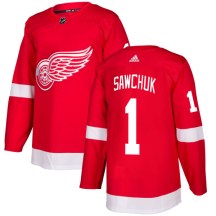 Men's Adidas Detroit Red Wings Terry Sawchuk Red Jersey - Authentic
