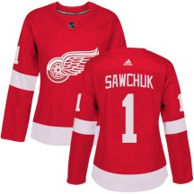 Women's Adidas Detroit Red Wings Terry Sawchuk Red Home Jersey - Authentic
