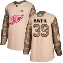 Men's Adidas Detroit Red Wings Anthony Mantha Camo Veterans Day Practice Jersey - Authentic