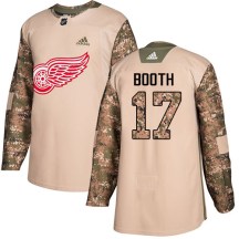 Men's Adidas Detroit Red Wings David Booth Camo Veterans Day Practice Jersey - Authentic