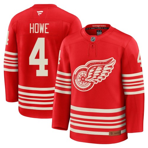 Men's Fanatics Detroit Red Wings Mark Howe Red Centennial Jersey - Premium Men's Fanatics Detroit Red Wings Mark Howe Red Centennial Jersey - Premium