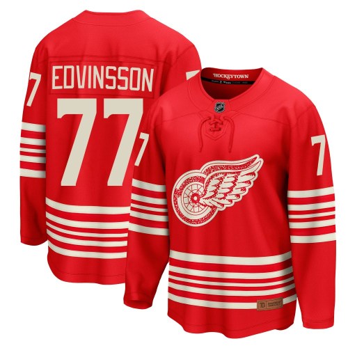 Youth Fanatics Detroit Red Wings Simon Edvinsson Red Centennial Jersey - Breakaway Youth Fanatics Detroit Red Wings Simon Edvinsson Red Centennial Jersey - Breakaway