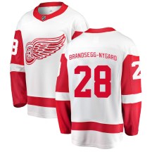 Men's Fanatics Branded Detroit Red Wings Michael Brandsegg-Nyg&aring;rd White Michael Brandsegg-Nygard Away Jersey - Breakaway