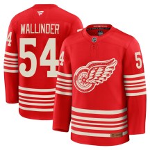 Men's Fanatics Detroit Red Wings William Wallinder Red Centennial Jersey - Premium Men's Fanatics Detroit Red Wings William Wallinder Red Centennial Jersey - Premium
