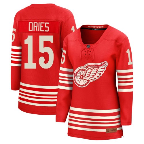Women's Fanatics Detroit Red Wings Sheldon Dries Red Centennial Jersey - Breakaway